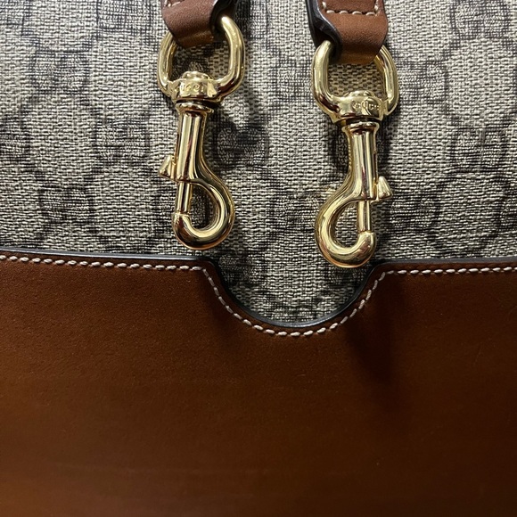 Authentic GUCCI GG Supreme Monogram Linea A Hobo Brown - Picture 11 of 13